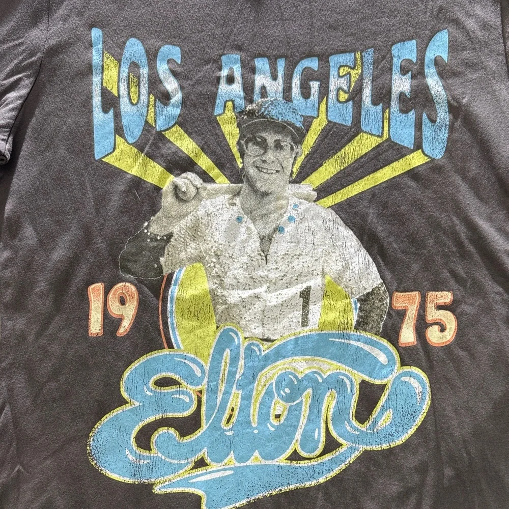 Elton John Los Angeles 1975 Baseball Graphic T-Shirt - Gray M - Picture 6 of 7